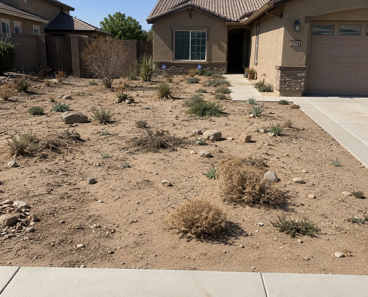 Yard before xeriscape conversion